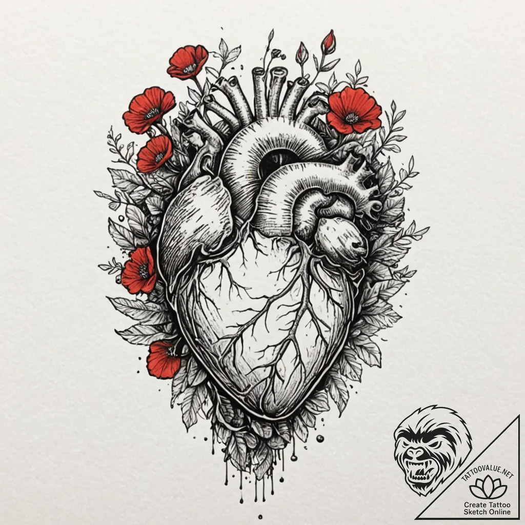 Tattoo design for an arm, a realistic anatomi... - tattoo sketch (№1751741793_0, 05.07.2025 18:56) — tattoovalue.net