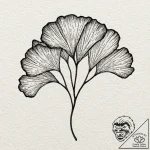 Tiny tattoo design, a ginkgo leaf, with delic… – tattoo sketch (№1751742301_0, 05.07.2025 19:05) — tattoovalue.net