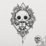 Tiny tattoo design, a tiny, friendly robot wa… – tattoo sketch (№1751742560_0, 05.07.2025 19:09) — tattoovalue.net