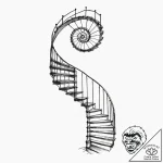 Tattoo design for shoulder, a spiral staircas… – tattoo sketch (№1751742647_0, 05.07.2025 19:10) — tattoovalue.net