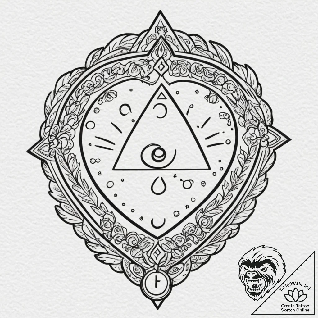 Tiny tattoo design, a tiny planchette from a... - tattoo sketch (№1751742732_0, 05.07.2025 19:12) — tattoovalue.net