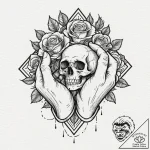 Tiny tattoo design, a pair of hands, connecte… – tattoo sketch (№1751743164_0, 05.07.2025 19:19) — tattoovalue.net