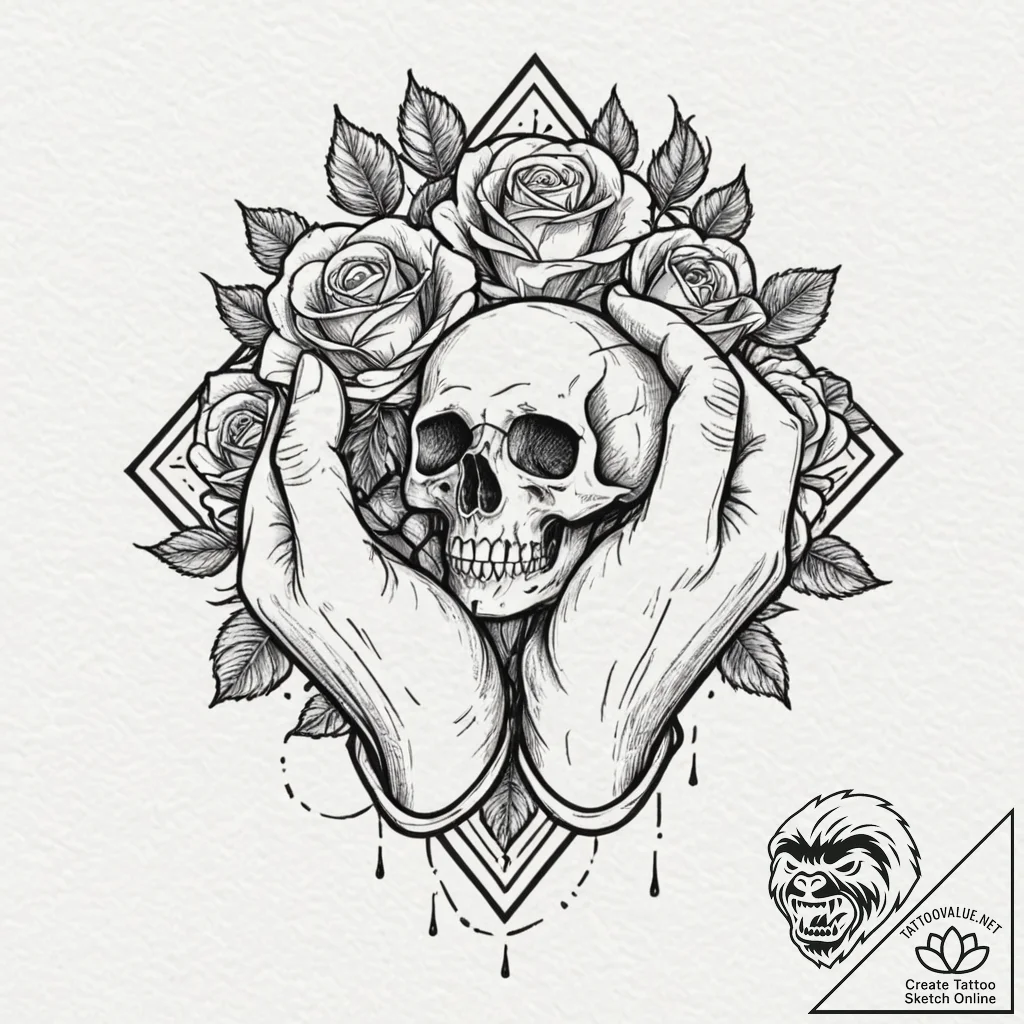 Tiny tattoo design, a pair of hands, connecte... - tattoo sketch (№1751743164_0, 05.07.2025 19:19) — tattoovalue.net