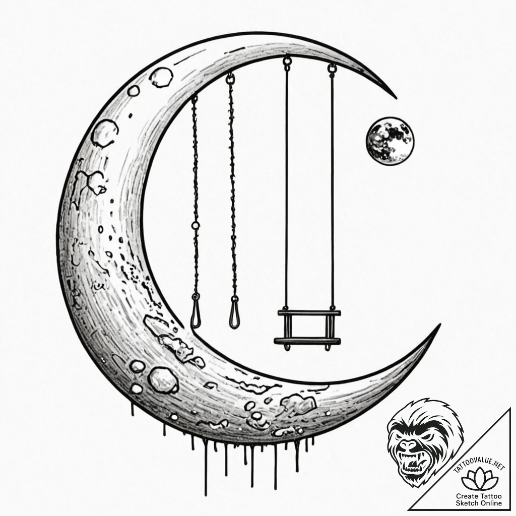 Tattoo design for an arm, a lonely swing set... - tattoo sketch (№1751743249_0, 05.07.2025 19:20) — tattoovalue.net