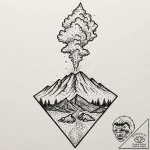 Tattoo design for shoulder, a volcanic erupti… – tattoo sketch (№1751743507_0, 05.07.2025 19:25) — tattoovalue.net