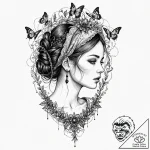 Tattoo design for an arm, a beautiful woman i… – tattoo sketch (№1751744027_0, 05.07.2025 19:33) — tattoovalue.net