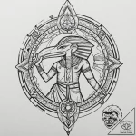 Tattoo design for an arm, an ancient egyptian… – tattoo sketch (№1751744117_0, 05.07.2025 19:35) — tattoovalue.net
