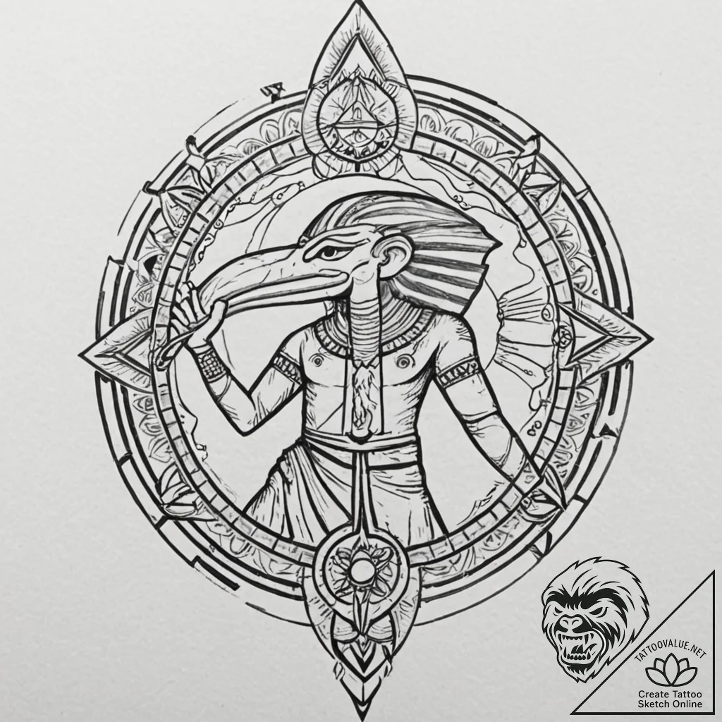 Tattoo design for an arm, an ancient egyptian... - tattoo sketch (№1751744117_0, 05.07.2025 19:35) — tattoovalue.net