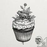 Tattoo design for an arm, a beautiful cupcake… – tattoo sketch (№1751744287_0, 05.07.2025 19:38) — tattoovalue.net