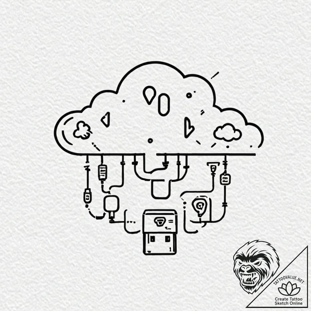 Tiny tattoo design, a modern hieroglyph for "... - tattoo sketch (№1751744372_0, 05.07.2025 19:39) — tattoovalue.net