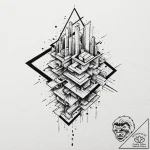 Tattoo design for shoulder, a glitch art desi… – tattoo sketch (№1751744460_0, 05.07.2025 19:41) — tattoovalue.net