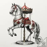 Tattoo design for an arm, a vintage carousel… – tattoo sketch (№1751744800_0, 05.07.2025 19:46) — tattoovalue.net