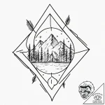 Tiny tattoo design, a personal glyph combinin… – tattoo sketch (№1751744972_0, 05.07.2025 19:49) — tattoovalue.net
