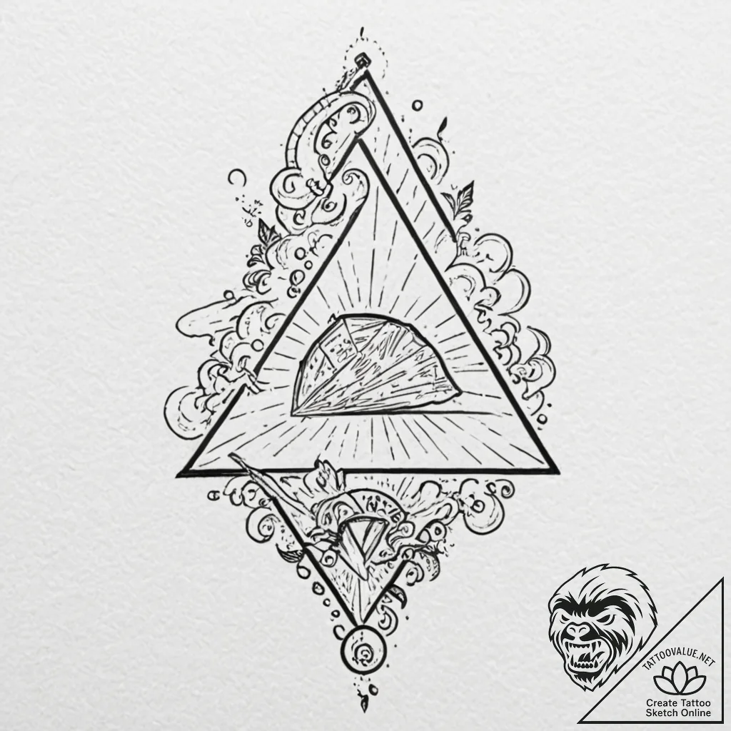 Tattoo design for an arm, a prism refracting... - tattoo sketch (№1751745229_0, 05.07.2025 19:53) — tattoovalue.net