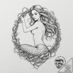 Tattoo design for an arm, a beautiful mermaid… – tattoo sketch (№1751745400_0, 05.07.2025 19:56) — tattoovalue.net