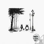 Tiny tattoo design, the silhouette of totoro,… – tattoo sketch (№1751746161_0, 05.07.2025 20:09) — tattoovalue.net