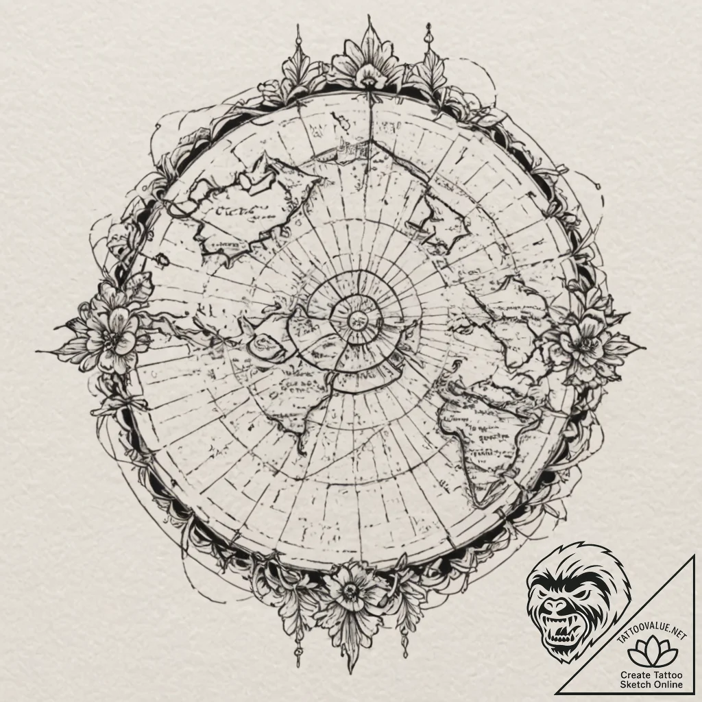 Tattoo design for an arm, a diagram of plate... - tattoo sketch (№1751746667_0, 05.07.2025 20:17) — tattoovalue.net