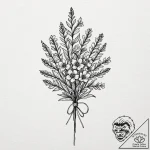 Tiny tattoo design, a tiny bouquet of wildflo… – tattoo sketch (№1751746836_0, 05.07.2025 20:20) — tattoovalue.net