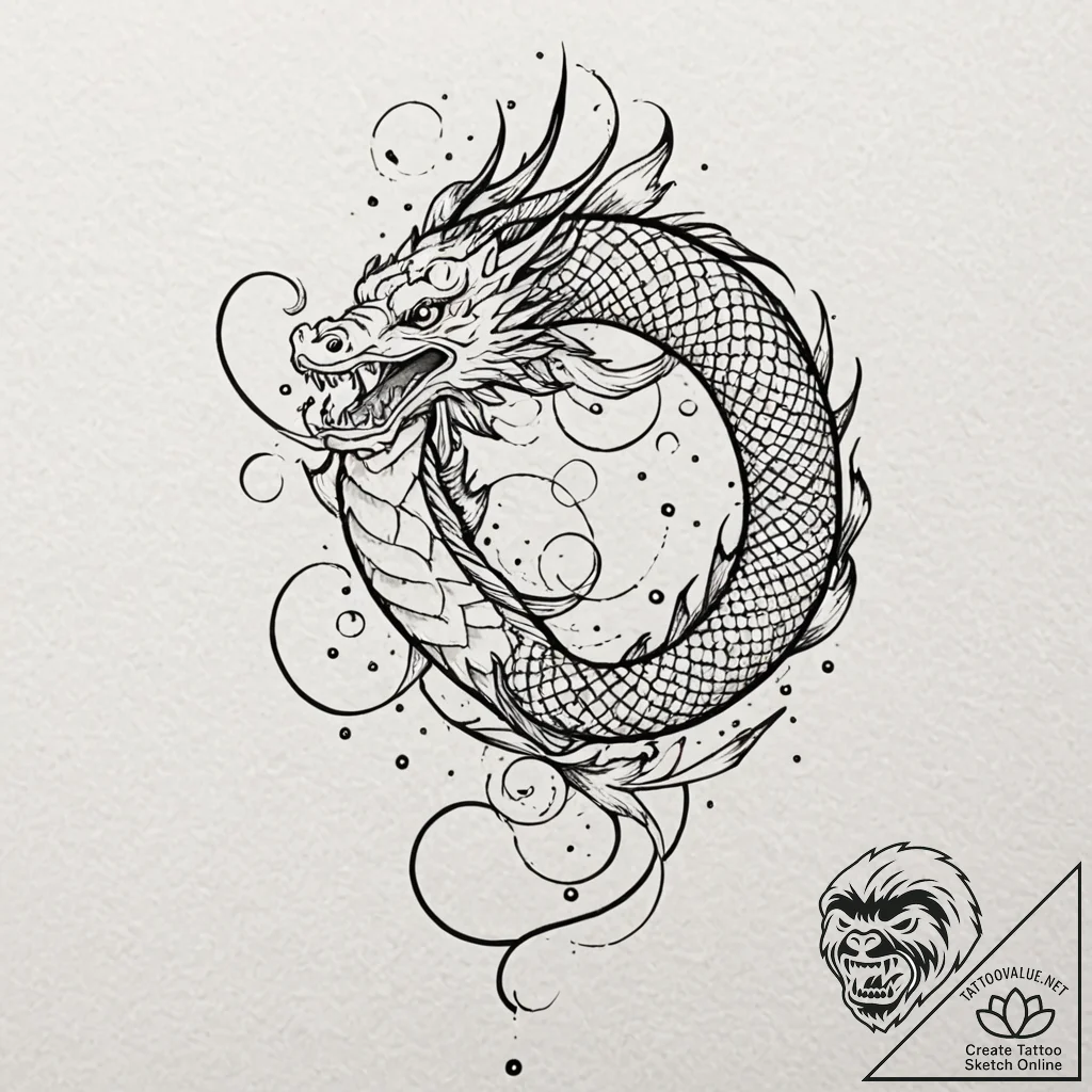 Tattoo design for an arm, the golden ratio sp... - tattoo sketch (№1751747593_0, 05.07.2025 20:33) — tattoovalue.net