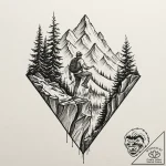 Tattoo design for a leg, a mountain climber s… – tattoo sketch (№1751747932_0, 05.07.2025 20:38) — tattoovalue.net