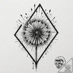 Tattoo design for an arm, a dandelion, its se… – tattoo sketch (№1751748016_0, 05.07.2025 20:40) — tattoovalue.net