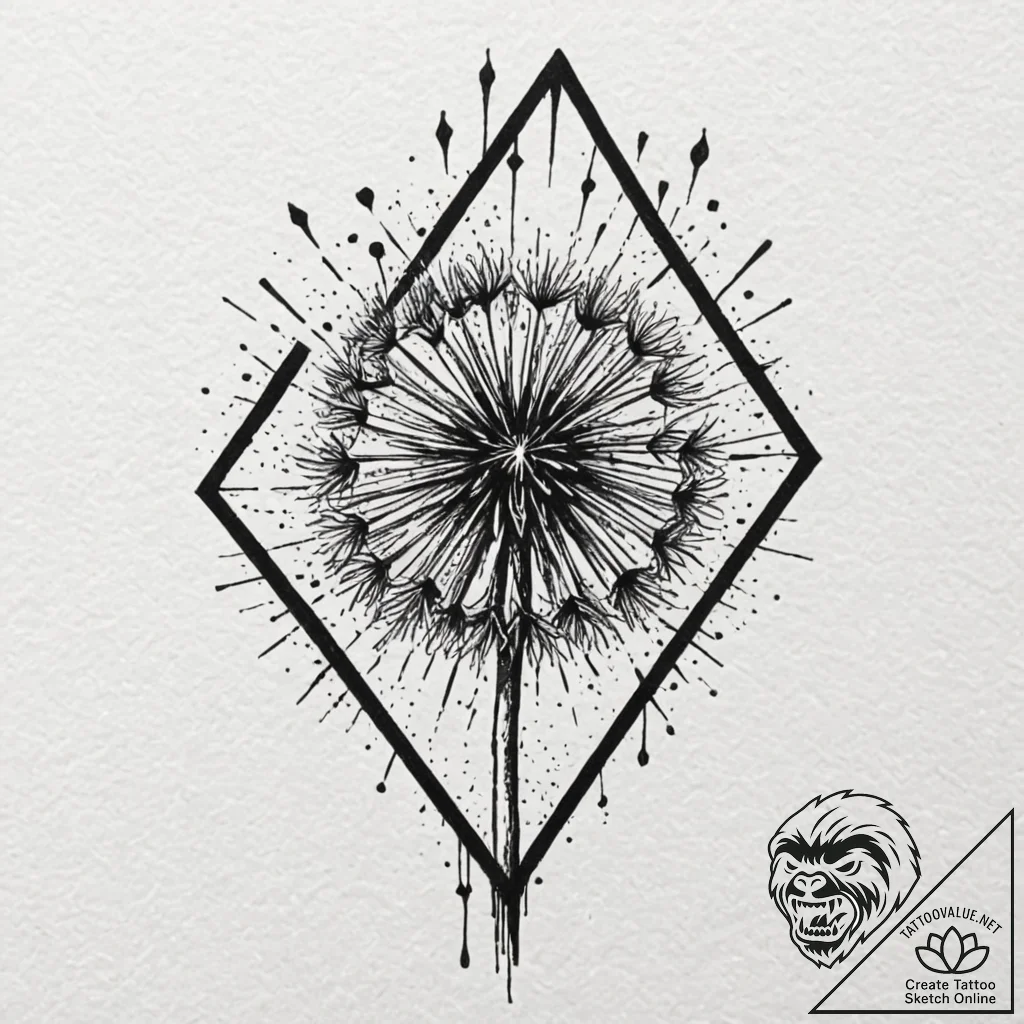 Tattoo design for an arm, a dandelion, its se... - tattoo sketch (№1751748016_0, 05.07.2025 20:40) — tattoovalue.net