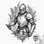 Tattoo design for shoulder, a shattered medie… – tattoo sketch (№1751748438_0, 05.07.2025 20:47) — tattoovalue.net