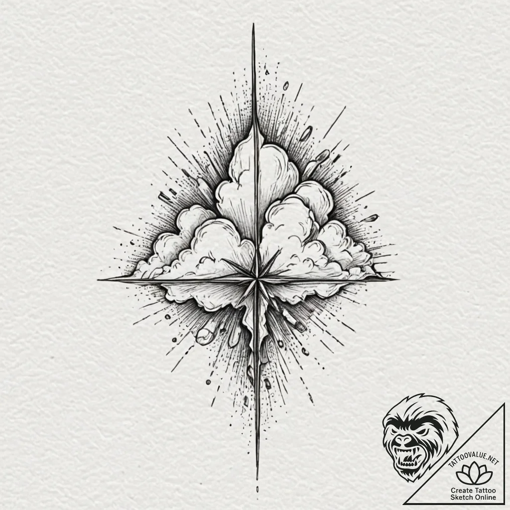 Tiny tattoo design, a tiny, soft cloud of col... - tattoo sketch (№1751748946_0, 05.07.2025 20:55) — tattoovalue.net
