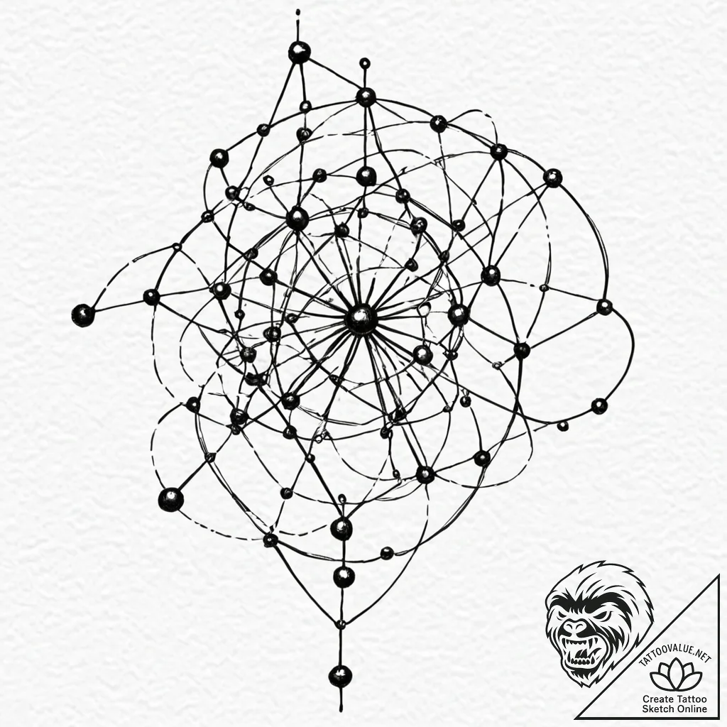 Tattoo design for shoulder, a web of fine, co... - tattoo sketch (№1751749369_0, 05.07.2025 21:02) — tattoovalue.net