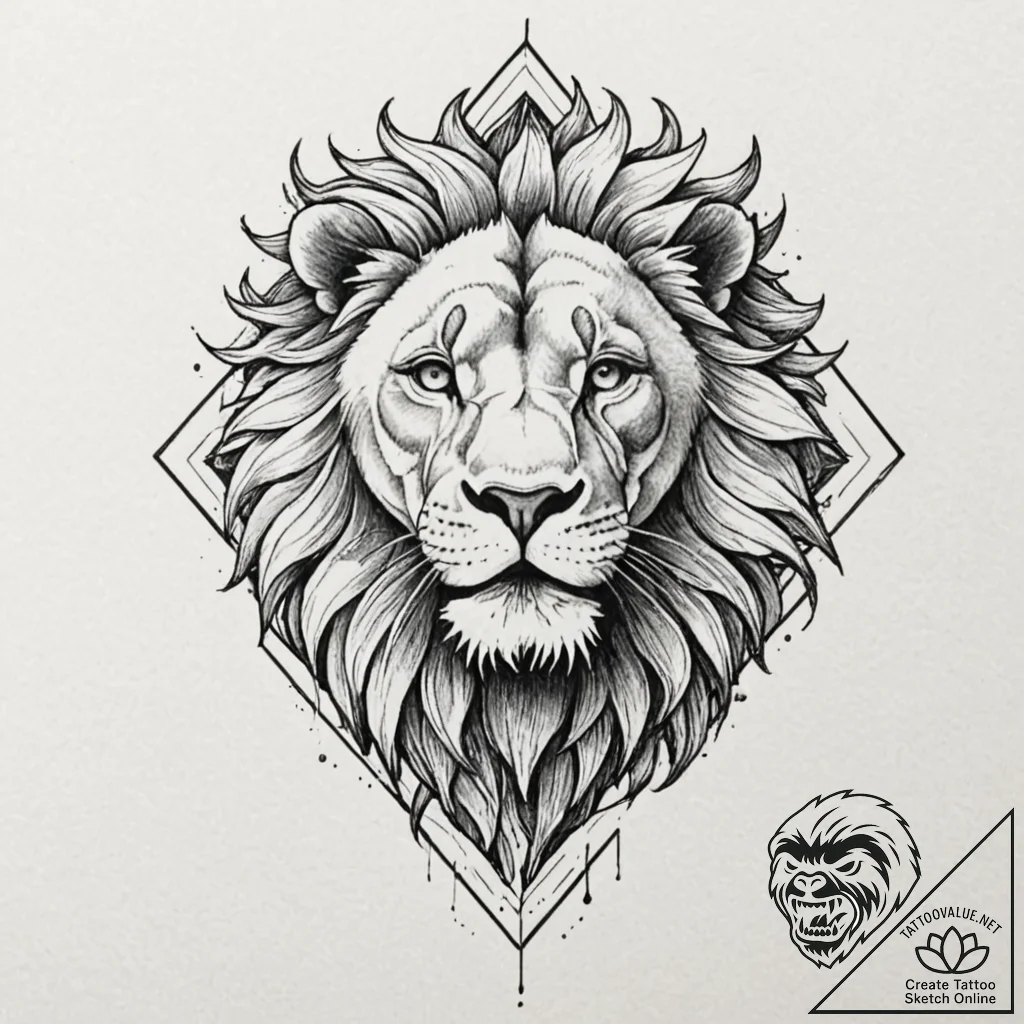 Tattoo design for shoulder, a roaring lion's... - tattoo sketch (№1751749453_0, 05.07.2025 21:04) — tattoovalue.net