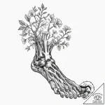Tattoo design for a leg, a beautiful floral v… – tattoo sketch (№1751749877_0, 05.07.2025 21:11) — tattoovalue.net