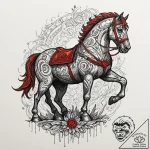 Tattoo design for an arm, the trojan horse, b… – tattoo sketch (№1751749961_0, 05.07.2025 21:12) — tattoovalue.net