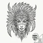 Tattoo design for shoulder, a tribal warrior’… – tattoo sketch (№1751750299_0, 05.07.2025 21:18) — tattoovalue.net