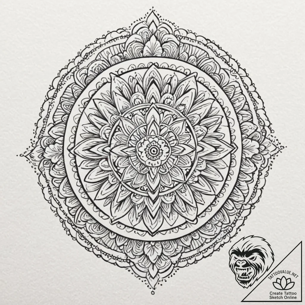 Tattoo design for a thigh, a large, beautiful... - tattoo sketch (№1751750385_0, 05.07.2025 21:19) — tattoovalue.net