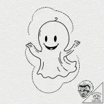 Tiny tattoo design, a tiny, friendly ghost, w… – tattoo sketch (№1751750895_0, 05.07.2025 21:28) — tattoovalue.net