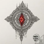 Tiny tattoo design, a single, perfect crystal… – tattoo sketch (№1751751573_0, 05.07.2025 21:39) — tattoovalue.net