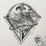 Tattoo design for a leg, a star wars sleeve,… – tattoo sketch (№1751752500_0, 05.07.2025 21:55) — tattoovalue.net