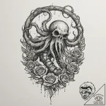 Tattoo design for a leg, a deep sea diver sta… – tattoo sketch (№1751753175_0, 05.07.2025 22:06) — tattoovalue.net