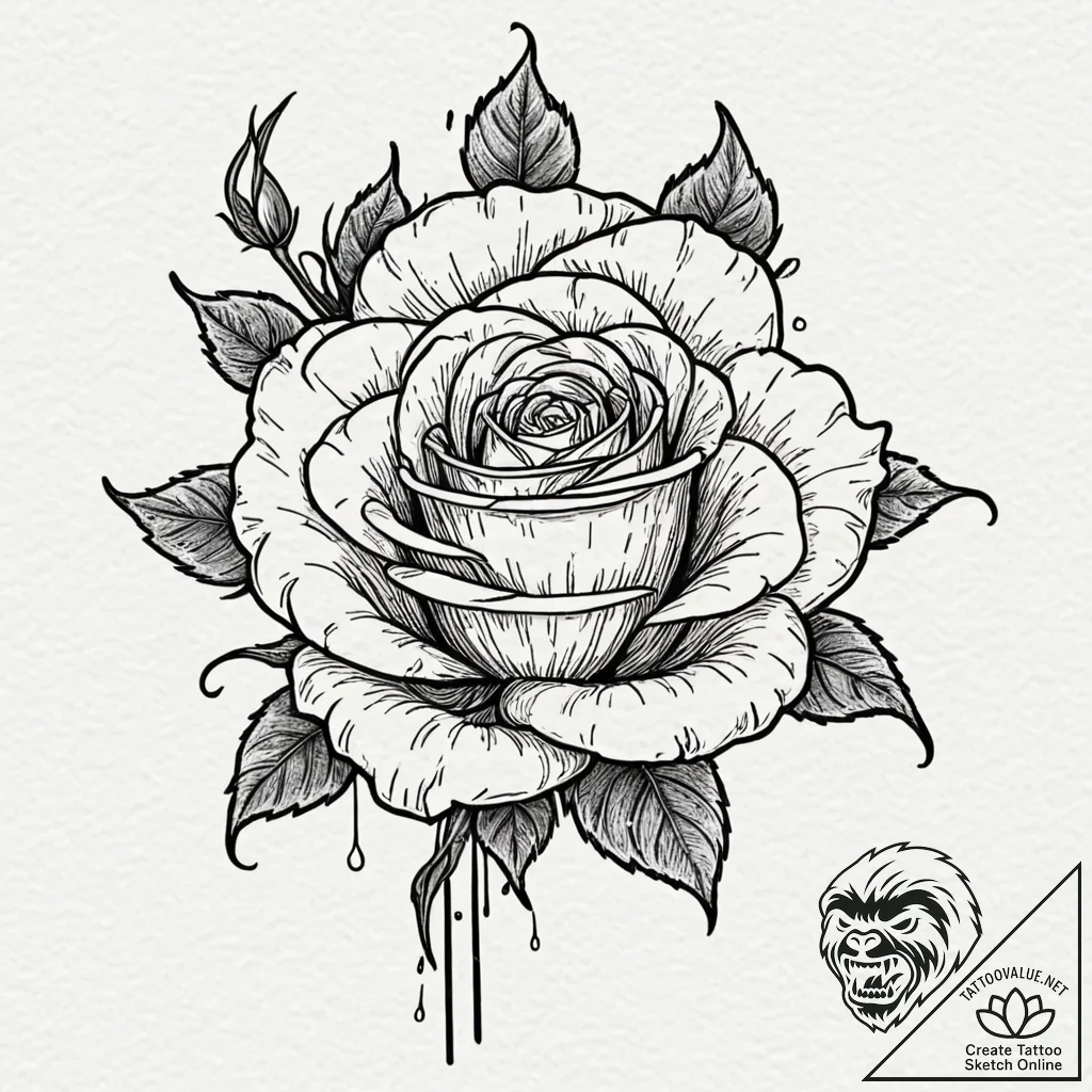 Tiny tattoo design, a tiny, wilted rose, losi... - tattoo sketch (№1751753346_0, 05.07.2025 22:09) — tattoovalue.net