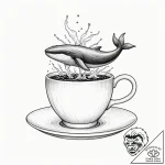Tiny tattoo design, a whale, gracefully swimm… – tattoo sketch (№1751753600_0, 05.07.2025 22:13) — tattoovalue.net