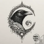 Tattoo design for shoulder, a raven’s head, i… – tattoo sketch (№1751754364_0, 05.07.2025 22:26) — tattoovalue.net