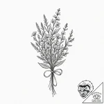 Tiny tattoo design, a tiny bouquet of wildflo… – tattoo sketch (№1751755123_0, 05.07.2025 22:38) — tattoovalue.net