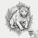 Tattoo design for shoulder, a panther, its bo… – tattoo sketch (№1751756640_0, 05.07.2025 23:04) — tattoovalue.net