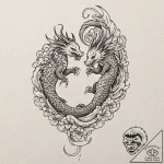 Tattoo design for a foot, a pair of tiny ange… – tattoo sketch (№1751756724_0, 05.07.2025 23:05) — tattoovalue.net