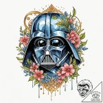 Tattoo design for an arm, darth vader’s helme… – tattoo sketch (№1751756808_0, 05.07.2025 23:06) — tattoovalue.net