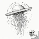 Tattoo design for an arm, an astronaut discov… – tattoo sketch (№1751756976_0, 05.07.2025 23:09) — tattoovalue.net