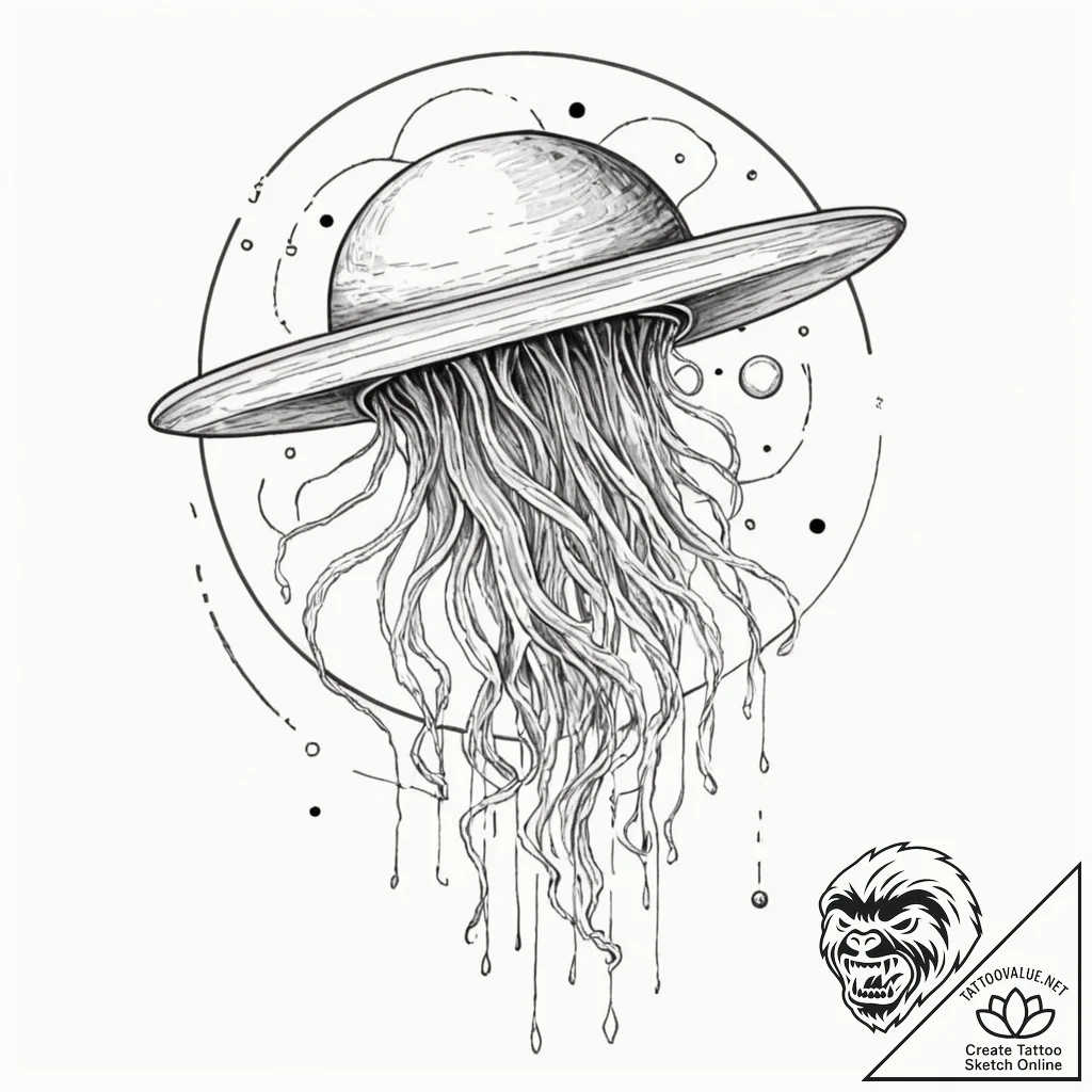 Tattoo design for an arm, an astronaut discov... - tattoo sketch (№1751756976_0, 05.07.2025 23:09) — tattoovalue.net