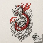 Tiny tattoo design, a minimalist glyph combin… – tattoo sketch (№1751757060_0, 05.07.2025 23:11) — tattoovalue.net