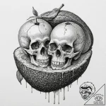 Tattoo design for an arm, an avocado, split i… – tattoo sketch (№1751758000_0, 05.07.2025 23:26) — tattoovalue.net