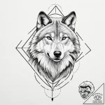 Tattoo design for shoulder, a wolf’s face, ha… – tattoo sketch (№1751758423_0, 05.07.2025 23:33) — tattoovalue.net